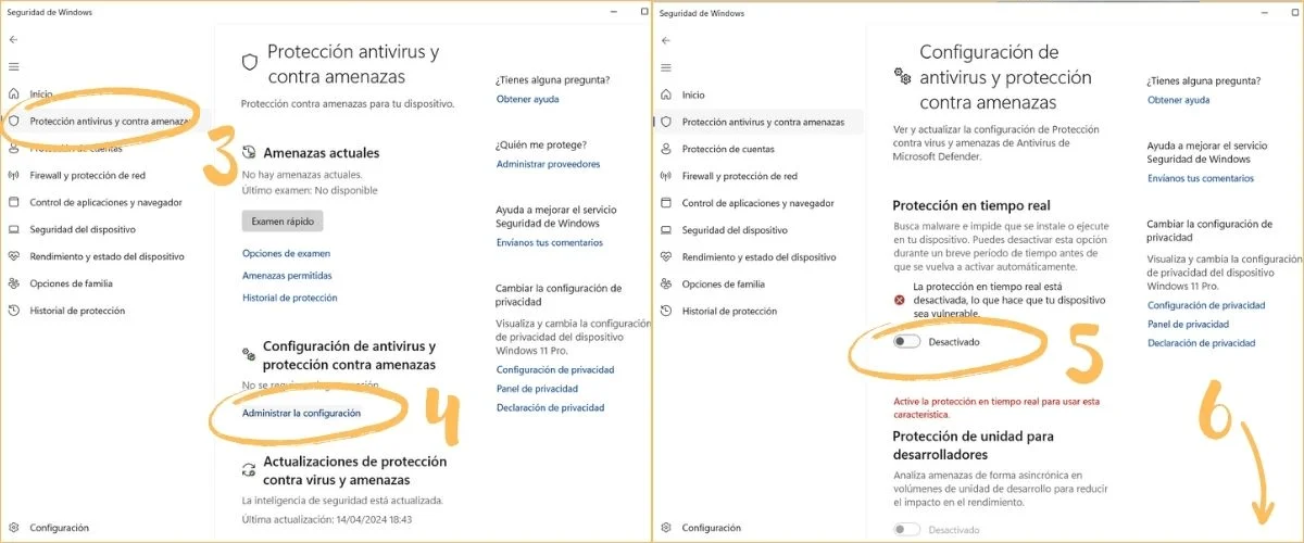 Real-Time protection is disabled