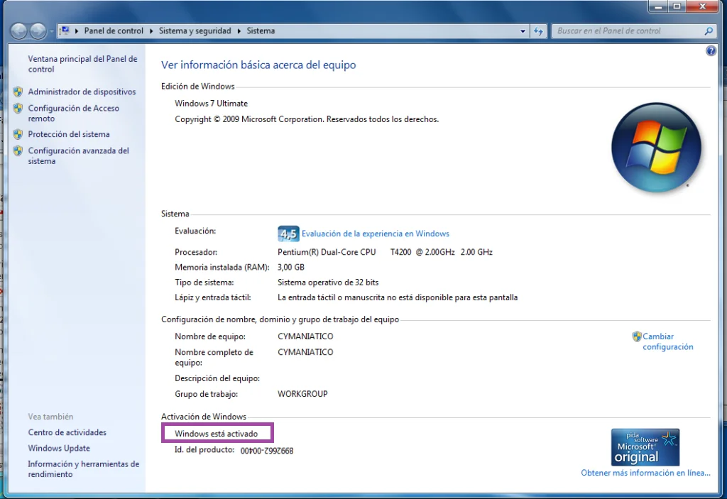 Windows 7 is activated