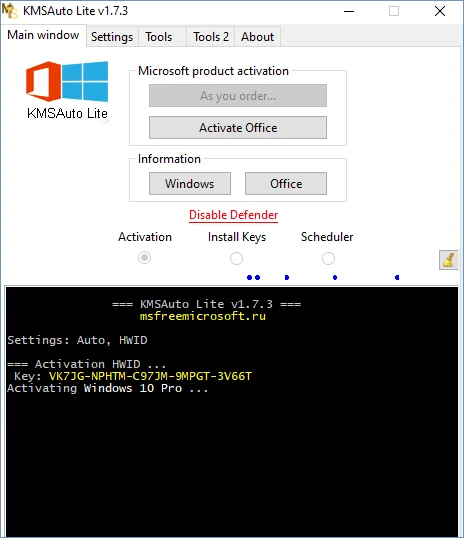Activate my Windows using KMSAuto